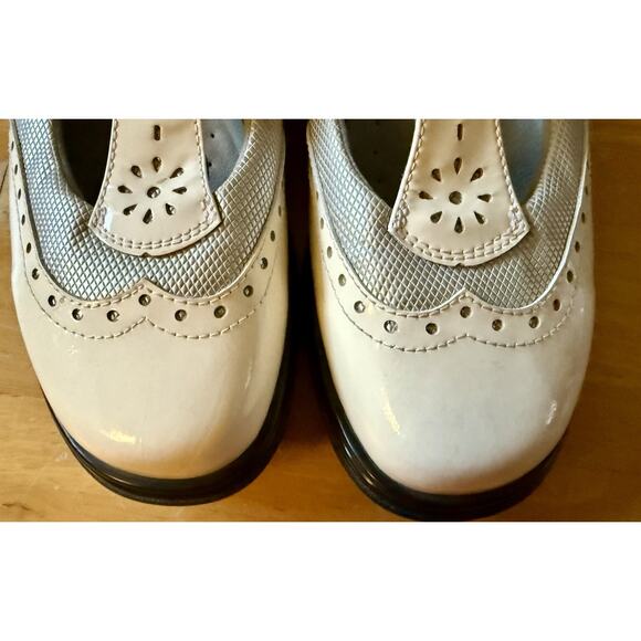 Sandbaggers Riley White/Pewter Golf Cleats T Strap Easy Close Shoes Women’s Sz 9 - Picture 3 of 8